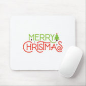 Merry-kersttypograaf Muismat (Met muis)