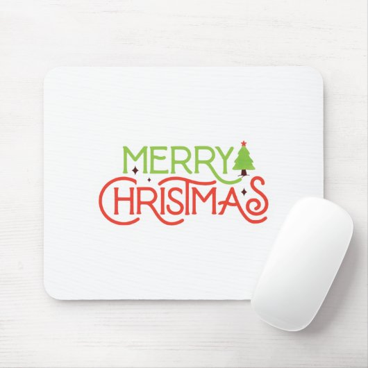 Merry-kersttypograaf Muismat (Met muis)