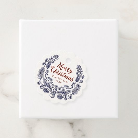 Merry Kersttypografie Bedankjes Labels (In situ)