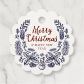Merry Kersttypografie Bedankjes Labels (Voorkant)
