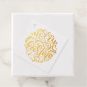 Merry Kersttypografie Bedankjes Labels (Met doos)