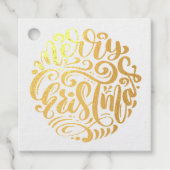 Merry Kersttypografie Bedankjes Labels (Voorkant)