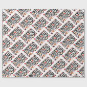 Merry Kersttypografie Cadeaupapier (Vlak)