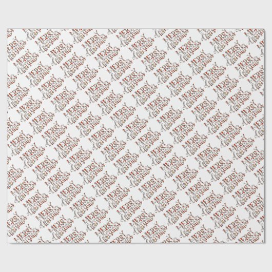 Merry Kersttypografie Cadeaupapier (Vlak)