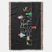 Merry Kersttypografie Deken (Voorkant Verticaal)
