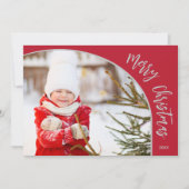 Merry Kersttypografie Feestdagenkaart (Voorkant)