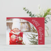 Merry Kersttypografie Feestdagenkaart (Staand voorkant)