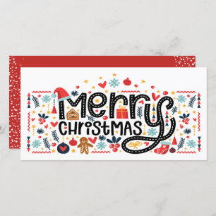 Merry Kersttypografie Feestdagenkaart