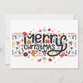 Merry Kersttypografie Feestdagenkaart (Voorkant)