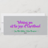 Merry Kersttypografie Feestdagenkaart (Achterkant)