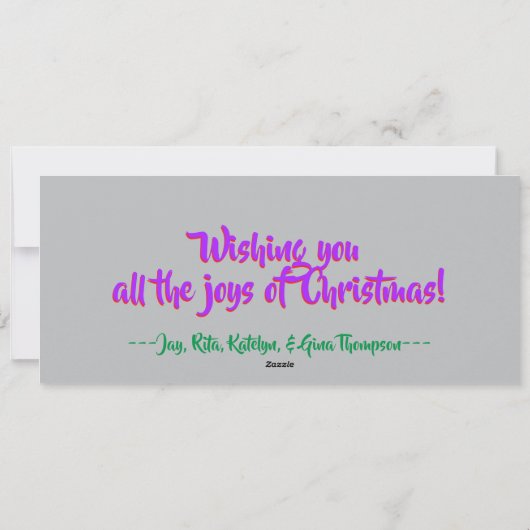 Merry Kersttypografie Feestdagenkaart (Achterkant)