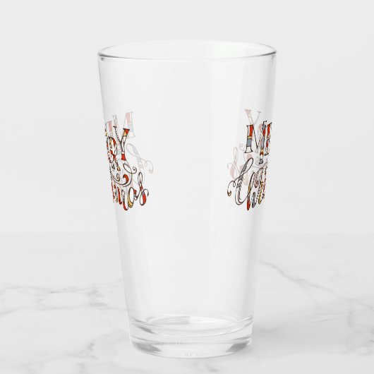 Merry Kersttypografie Glas (Links)