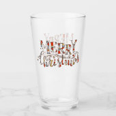 Merry Kersttypografie Glas (Voorkant)