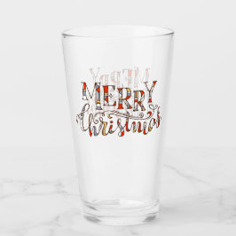 Merry Kersttypografie Glas