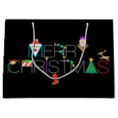 Merry Kersttypografie Groot Cadeauzakje (Voorkant)