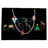 Merry Kersttypografie Groot Cadeauzakje (Achterkant)