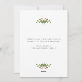 Merry Kersttypografie laat Berries Foto Feestdagenkaart (Achterkant)