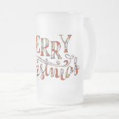 Merry Kersttypografie Matglas Bierpul (Voorkant rechts)