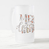 Merry Kersttypografie Matglas Bierpul (Voorkant links)