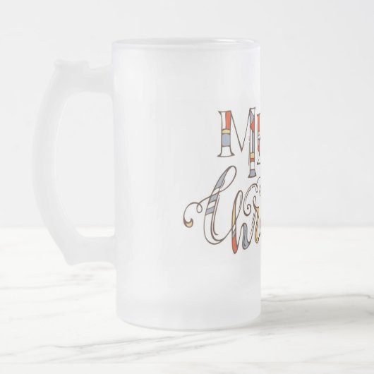 Merry Kersttypografie Matglas Bierpul (Links)