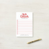 Merry kersttypografie-ontwerp post-it® notes (Op bureau)