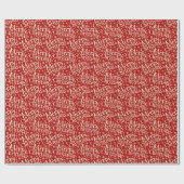 Merry Kersttypografie Red Cream Pattern Cadeaupapier (Vlak)