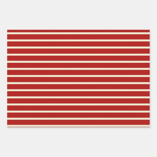 Merry Kersttypografie Red Cream Pattern Inpakpapier Vel (Voorkant 2)