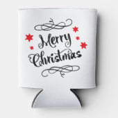 Merry KerstTypografie Red White Blikjeskoeler (Voorkant)