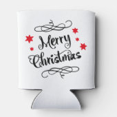 Merry KerstTypografie Red White Blikjeskoeler (Achterkant)