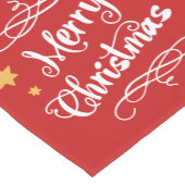 Merry KerstTypografie Red White Korte Tafelloper (Hoek)