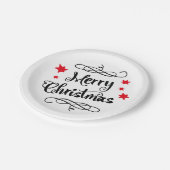 Merry KerstTypografie Red White Papieren Bordje (Gekanteld)
