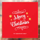 Merry KerstTypografie Red White Raamsticker (Vel 2)