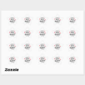 Merry KerstTypografie Red White Ster Sticker (Vel)