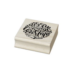 Merry Kersttypografie Rubberstempel