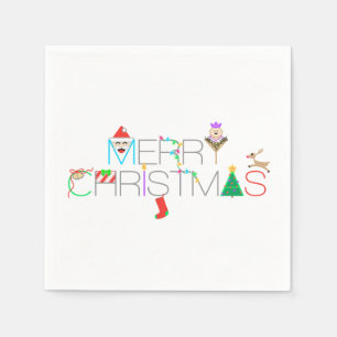 Merry Kersttypografie Servet