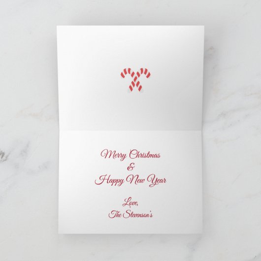 Merry Kersttypografie Snowman Holiday Feestdagen Kaart (Binnen)