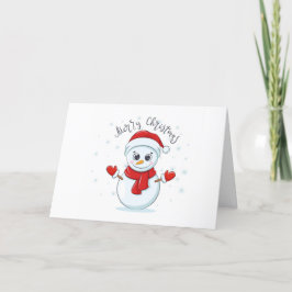 Merry Kersttypografie Snowman Holiday Feestdagen Kaart
