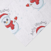 Merry Kersttypografie Snowman Holiday Winter Tissuepapier (Detail)