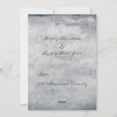 Merry kersttypografie Snowman Personeelsformatie Feestdagenkaart (Achterkant)