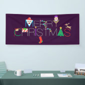 Merry Kersttypografie Spandoek (Beurs)