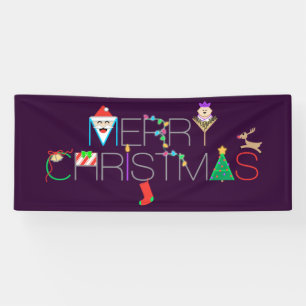 Merry Kersttypografie Spandoek