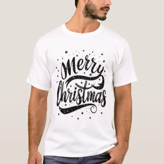 Merry Kersttypografie T-shirt