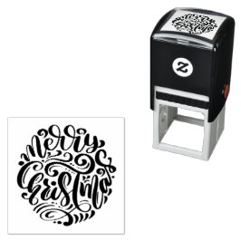 Merry Kersttypografie Zelfinktende Stempel