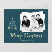 Merry KerstTypography Holiday Foto Briefkaart (Voorkant)