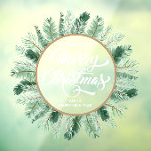 Merry KerstTypography Wreath Raamsticker (Vel 3)