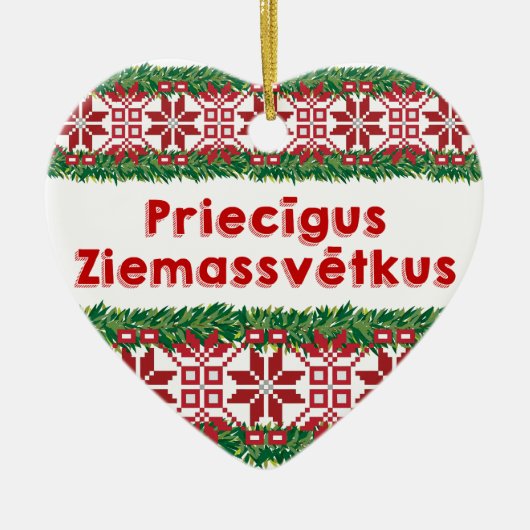 Merry Kerstus II Priecīgus Ziemassvētkus Keramisch Ornament (Voorkant)