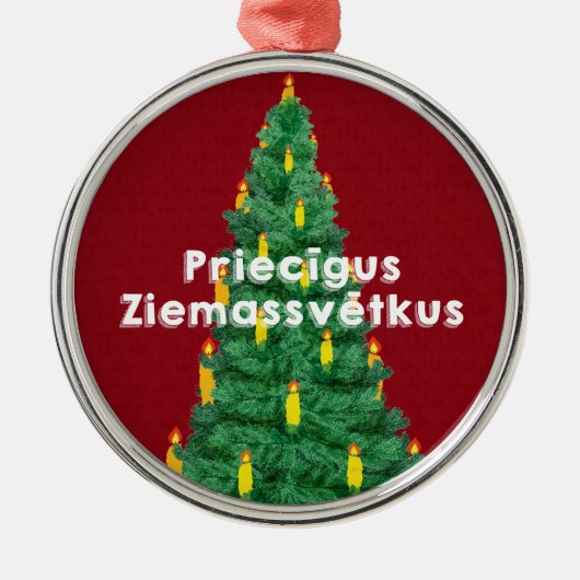 Merry Kerstus III Priecīgus Ziemassvētkus Metalen Ornament (Voorkant)