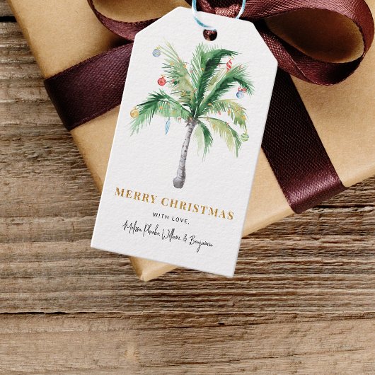 Merry kerstvakanay Palm Moving Cadeaulabel