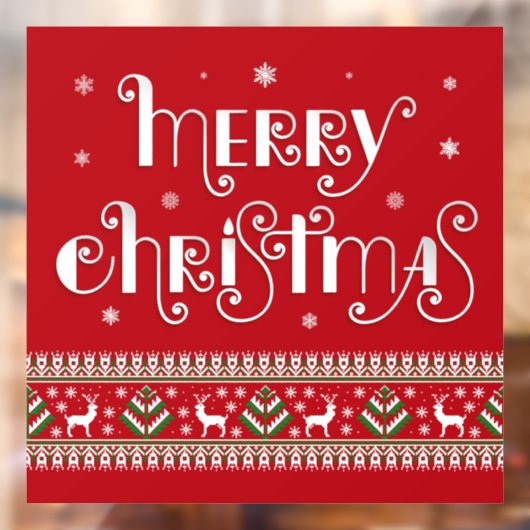 Merry-kerstvensterkoeling Raamsticker (Vel 2)