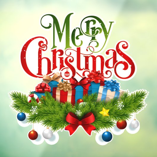 Merry-kerstvensterkoeling Raamsticker (Vel 3)